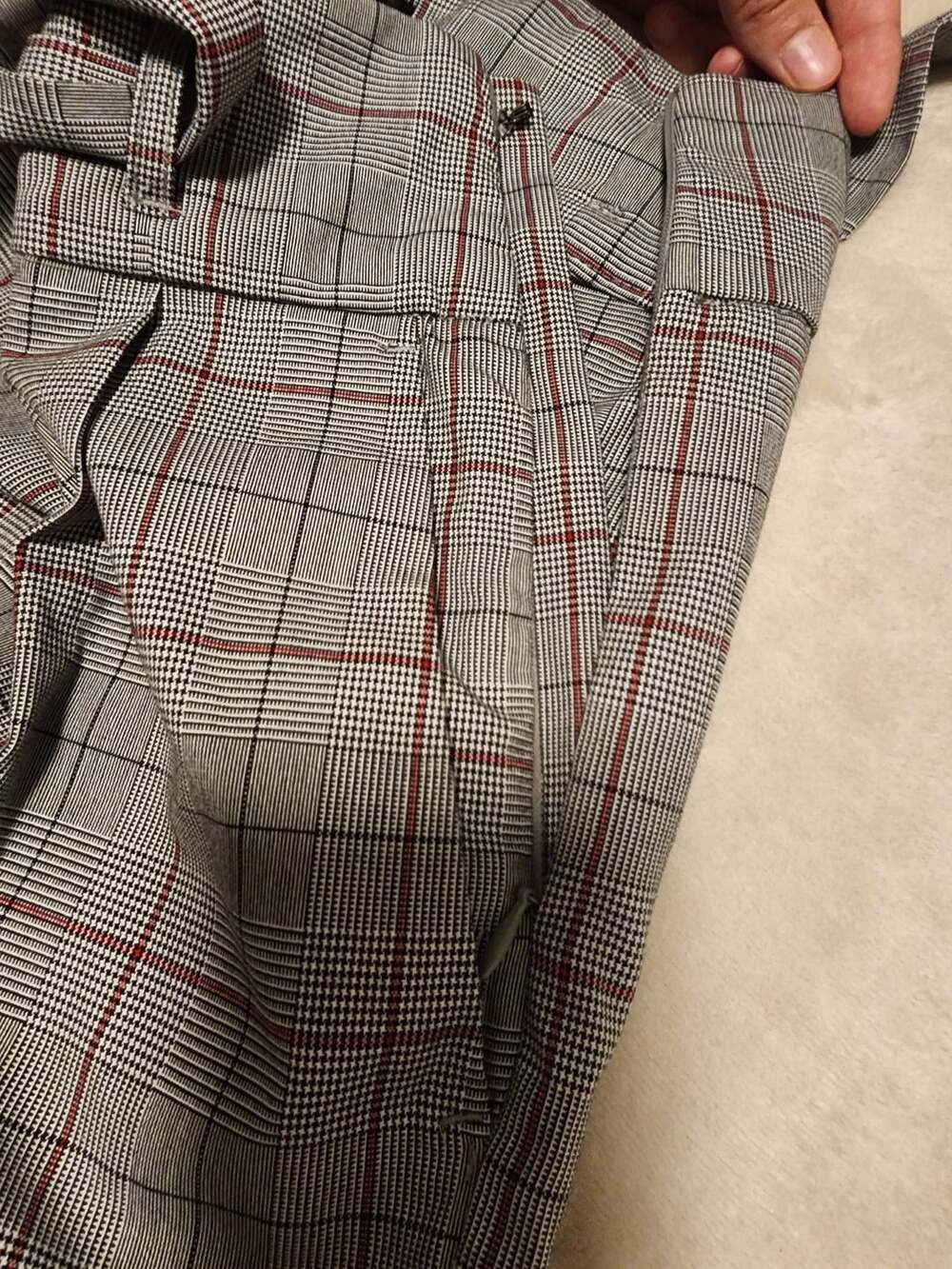 Dynamite Plaid Paperbag Waist Trousers Grey office wear Academia - Picture 7 of 11